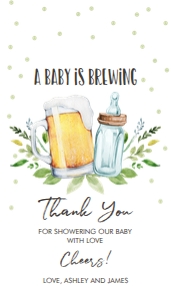 Favor Tags Baby is Brewing White design preview