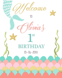 Welcome Sign Mermaid Coral design preview