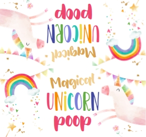 Treat Bag Topper Unicorn Poop design preview