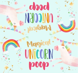 Treat Bag Topper Unicorn Poop Blue design preview
