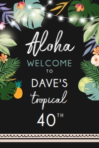 Welcome Sign Tropical Black design preview
