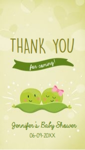 Favor Tags Peas in a Pod Bow design preview