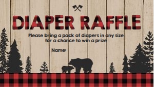 Diaper Raffle Ticket Lumberjack Trees Wood design preview