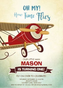 Birthday Invitation Airplane v4 design preview
