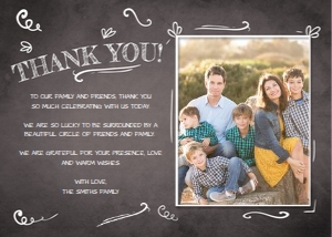 Thank You Card Adult Chalkboard Surprise Birthday design preview