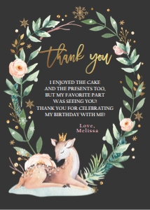 Thank You Card Winter Deer design preview