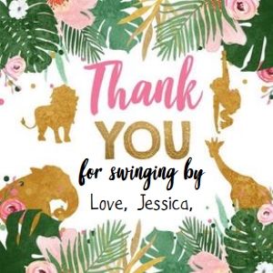 Favor Tag Safari Animals Wild One Girl design preview
