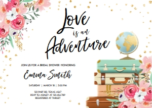 Bridal Shower Invitation Miss to Mrs Love is an Adventure White design preview