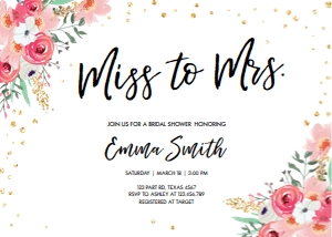 Bridal Shower Invitation Miss to Mrs White design preview