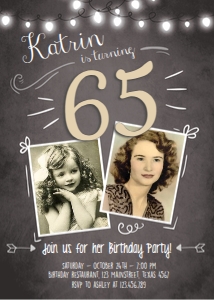 Birthday Invitation Adult 65 design preview