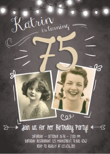 Birthday Invitation Adult 75 design preview