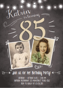 Birthday Invitation Adult 85 design preview