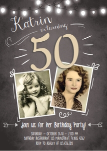 Birthday Invitation Adult 50 design preview
