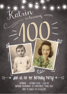 Birthday Invitation Adult 100 design preview