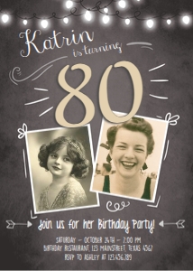 Birthday Invitation Adult Photos 80 design preview