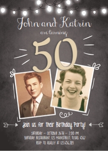 Birthday Invitation Adult Joint Coed 50 design preview