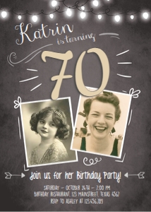 Birthday Invitation Adult Photos 70 design preview