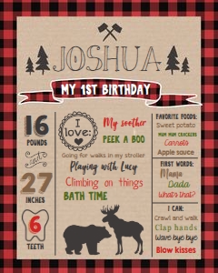 Birthday Milestones Lumberjack Brown design preview