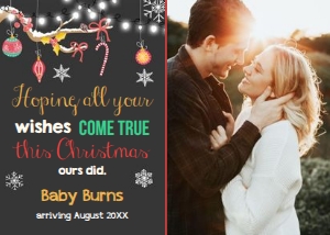 Pregnancy Reveal Christmas Wishes - With Photo design preview