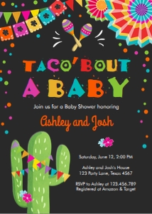 Baby Shower Invitation Fiesta Taco Bout a Baby Chalk design preview