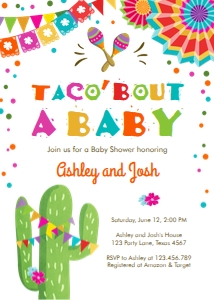 Baby Shower Invitation Fiesta Taco Bout a Baby White design preview