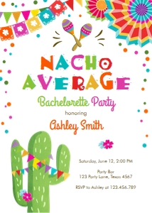 Bachelorette Party Invitation Fiesta Naco Average White design preview