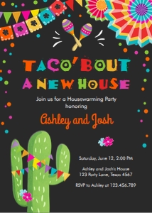 Housewarming Party Invitation Fiesta Taco Bout a New House Chalk design preview