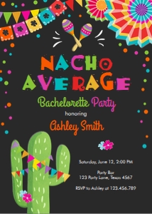 Bachelorette Party Invitation Fiesta Naco Average Chalk design preview