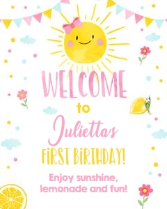 Welcome Sign Sunshine Lemonade and Fun design preview