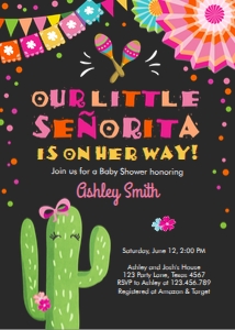 Baby Shower Invitation Fiesta Little Senorita Chalk design preview