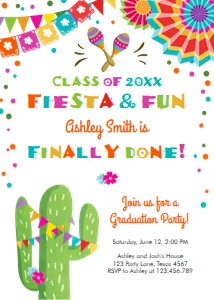 Graduation Invitation Fiesta and Fun White design preview
