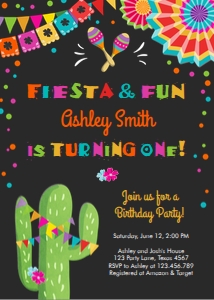 Birthday Invitation Fiesta and Fun Chalk design preview