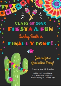 Graduation Invitation Fiesta and Fun Chalk design preview