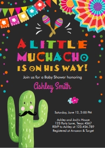 Baby Shower Invitation Fiesta Little Senor Chalk design preview