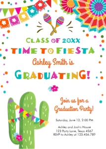 Graduation Invitation Fiesta and Fun Graduating White design preview