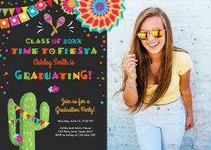Graduation Invitation Fiesta and Fun Graduating Chalk Photo design preview
