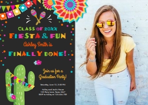 Graduation Invitation Fiesta and Fun Chalk Photo design preview