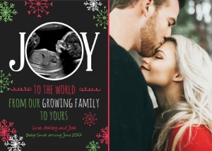 Pregnancy Reveal Christmas Black Joy - With Photo design preview