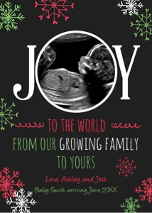 Pregnancy Reveal Christmas Black Joy design preview