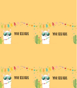 Food Labels Llama Sunglasses Yellow 0079 design preview