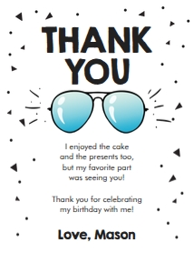 Thank You Card Two Cool Regular White design preview