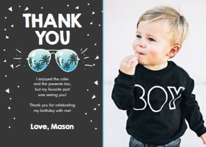 Thank You Card Two Cool Chalk Photo design preview