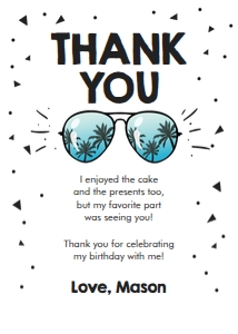 Thank You Card Two Cool White design preview