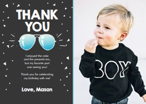 Thank You Card Two Cool Regular Chalk Photo design preview