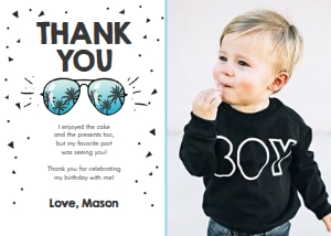 Thank You Card Two Cool White Photo design preview