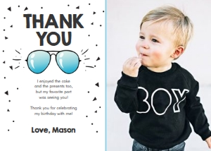 Thank You Card Two Cool Regular White Photo design preview