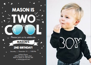 Birthday Invitation Two Cool Regular Chalk Photo design preview