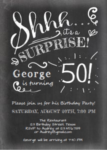 Birthday Invitation Chalk Adult 50 design preview