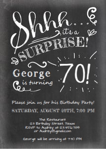 Birthday Invitation Chalk Adult 70 design preview