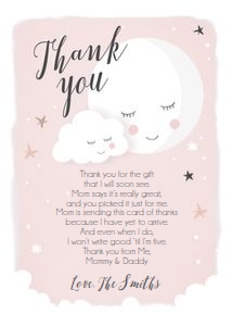 Thank You Card Moon Pink design preview